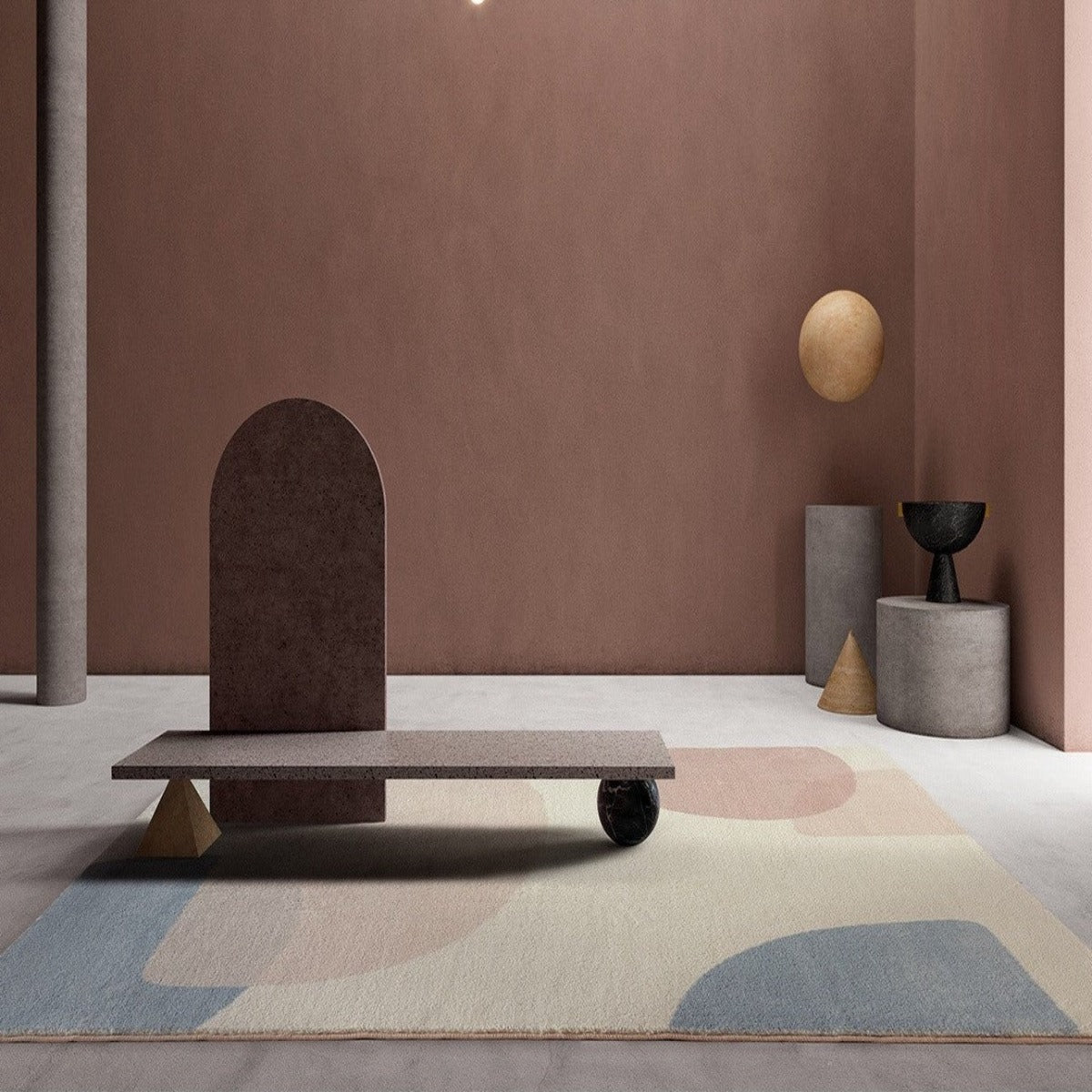 Living Room Rug/Cashmere-feel/ 180*250cm/ Irregular Pattern/Carpet No.1