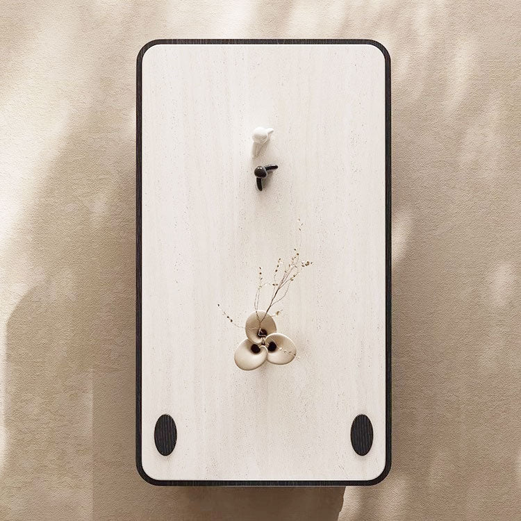 Stone Top Coffee Table with Red Oak Veneered and Drawer /Tea Table