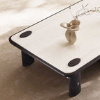 Stone Top Coffee Table with Red Oak Veneered and Drawer /Tea Table