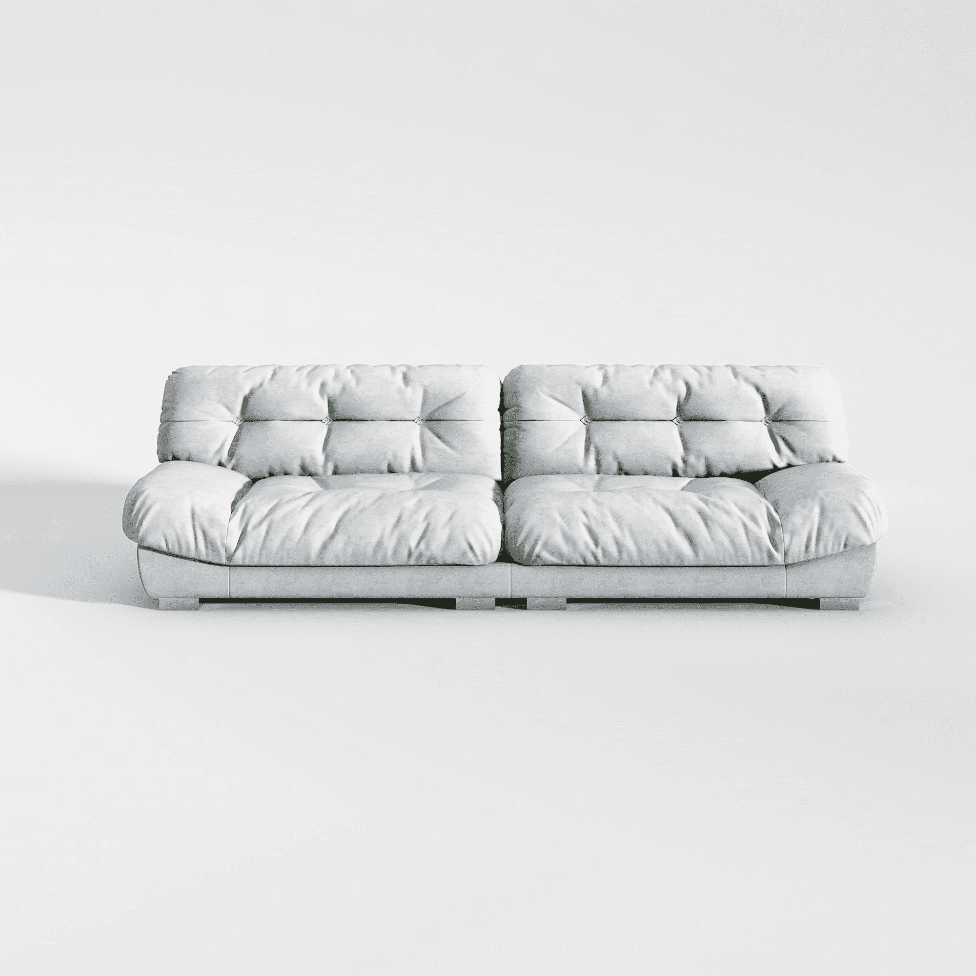 Cloud Grey Down Filled Suede Upholstery Sofa/Soft/ Steel Legs/280CM