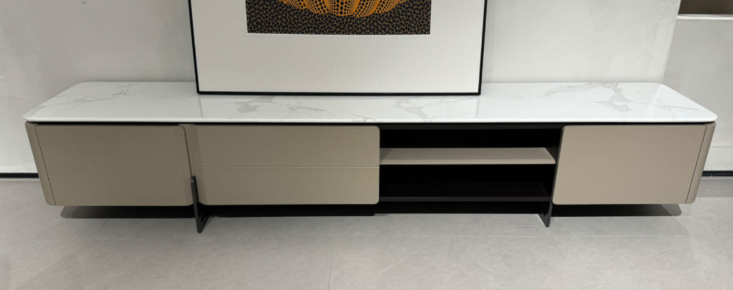 Marble Top TV Stand/E1 High Density Board/Carbon Steel Legs TY-2328-220cm