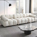 Modular White Boucle Fabric Upholstery Sofa /Designer/Contemporary/Three Seater