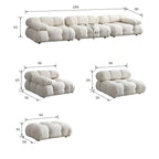 Modular White Boucle Fabric Upholstery Sofa /Designer/Contemporary/Three Seater