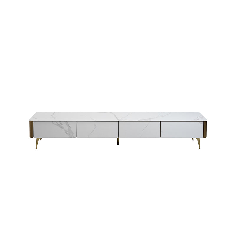 EAVAN Modern Minimalistic Entertainment TV Unit Ceramic Top White