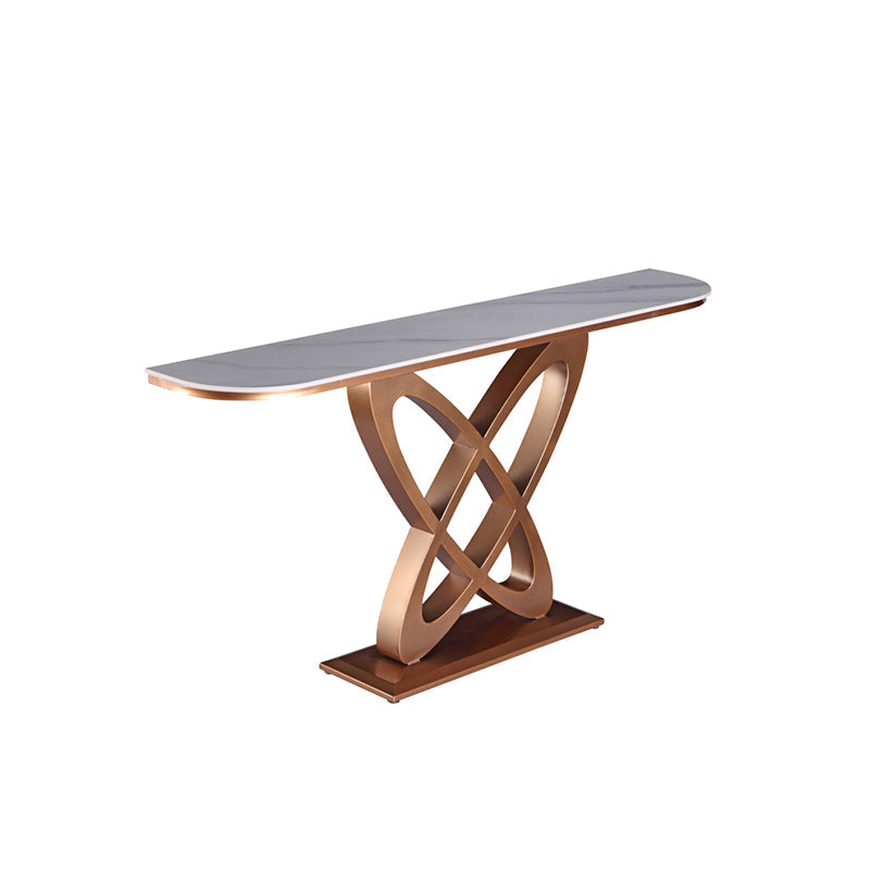 Ceramic Top Console Table/Entrance Table With Circular Geometric Design