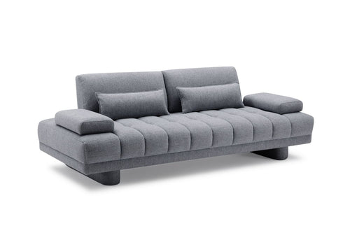 Adjustable Back Upholstery Sofa with Two Pillows/Grey/214cm/238cm