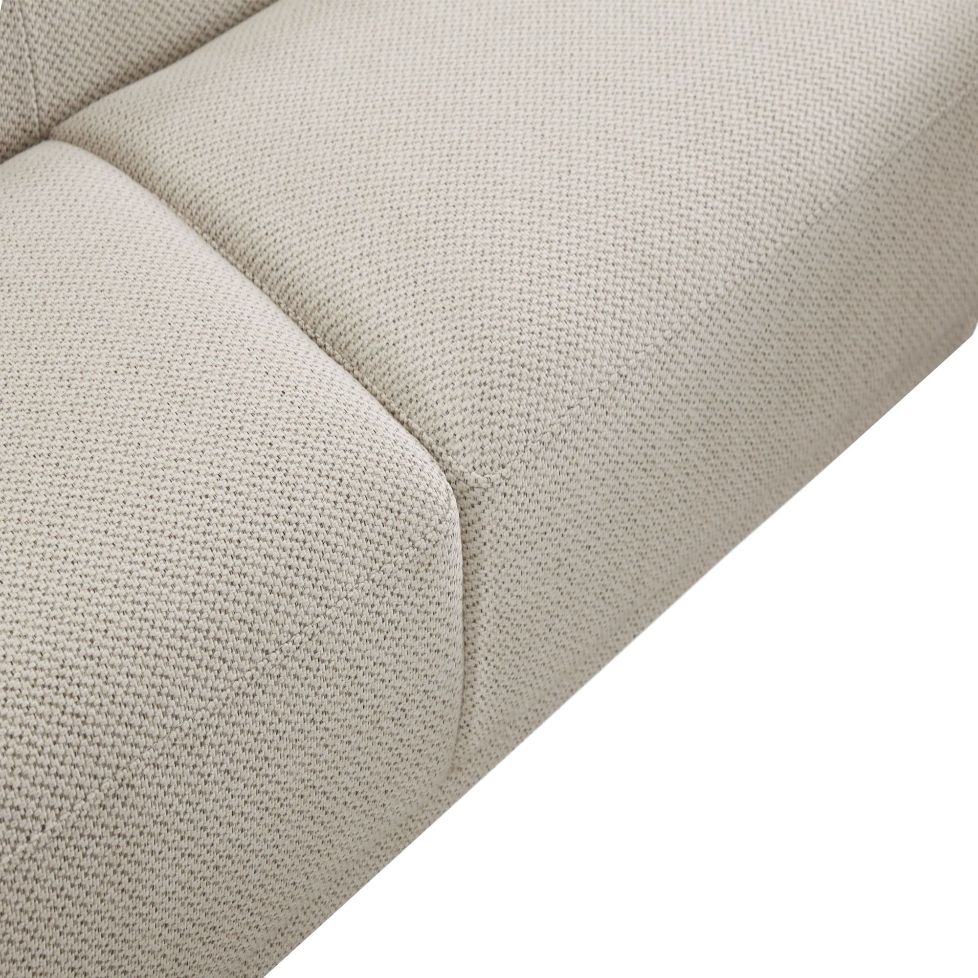 Ares L-Shape Three Seater Sofa Linen upholstery/ Seashell White/Steel legs