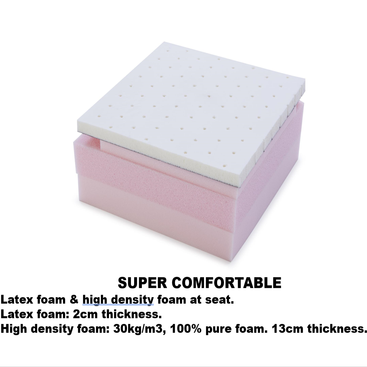 L-Shape Three Seater Sofa Fabric Upholstery/Plywood Frame/Steel legs