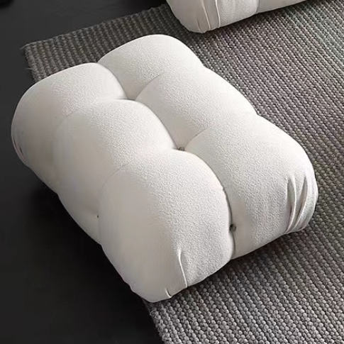 Modular White Boucle Fabric Upholstery Sofa /Designer/Contemporary/Three Seater