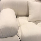Modular White Boucle Fabric Upholstery Sofa /Designer/Contemporary/Three Seater