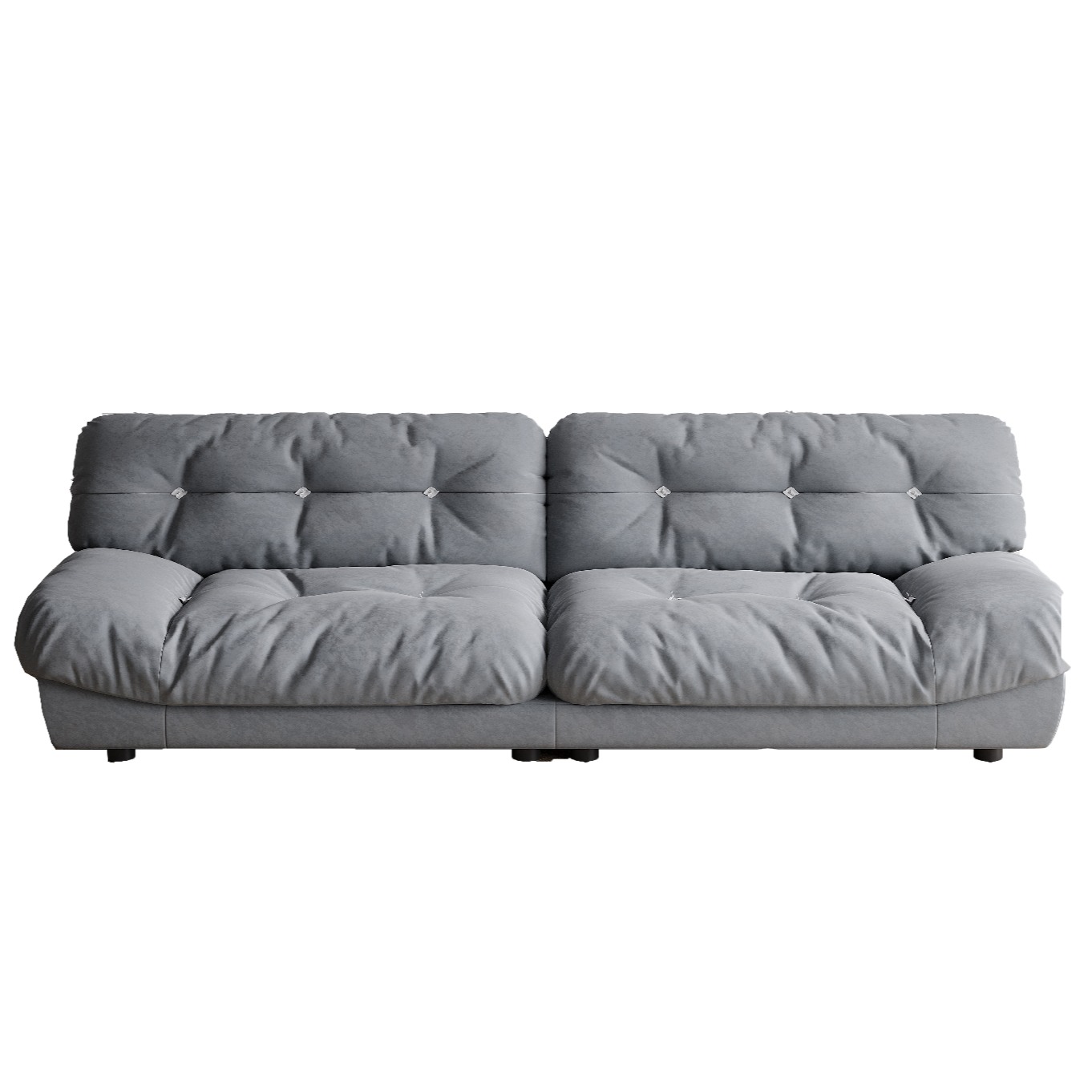 Cloud Grey Down Filled Suede Upholstery Sofa/Soft/ Steel Legs/280CM