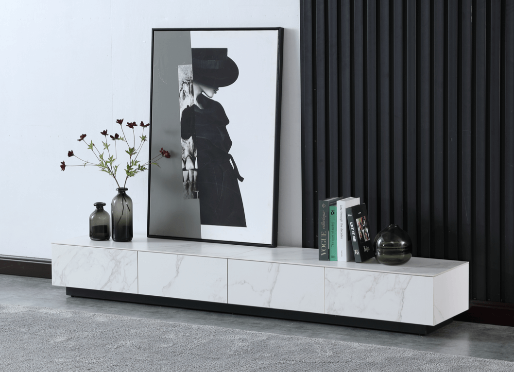 CHLOE Ceramic Entertainment Unit/TV Cabinet/TV Stand/Black/White