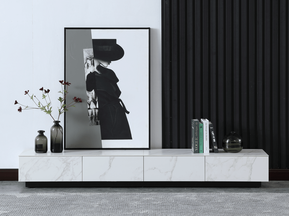 CHLOE Ceramic Entertainment Unit/TV Cabinet/TV Stand/Black/White