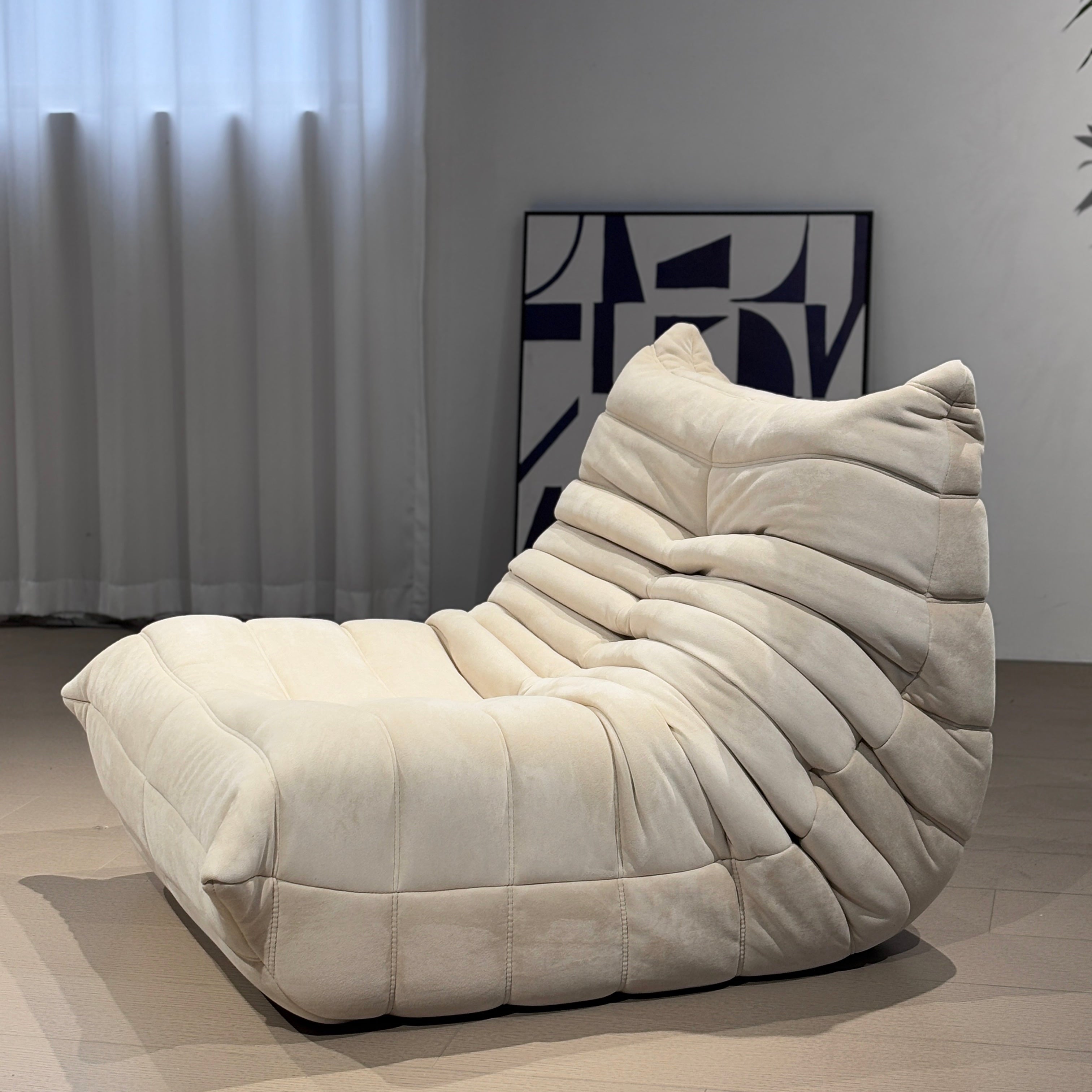 Stoll Floor Armless Lounge Chair with Ottoman/Single Sofa/Togo Armchair/Lazy Sofa