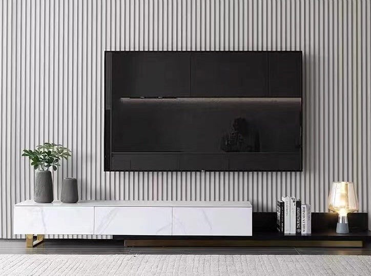 VAVA Ceramic Top Extendable Entertainment Unit/TV Stand/Ceramic top/MDF shelves and cabinets