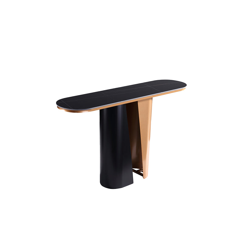 Black Ceramic Top Console Table/Entrance Table/Steel Legs