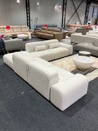 Pretty Modular Pure White Bouclé Upholstery Sofa Set/Modular Corner Sofas