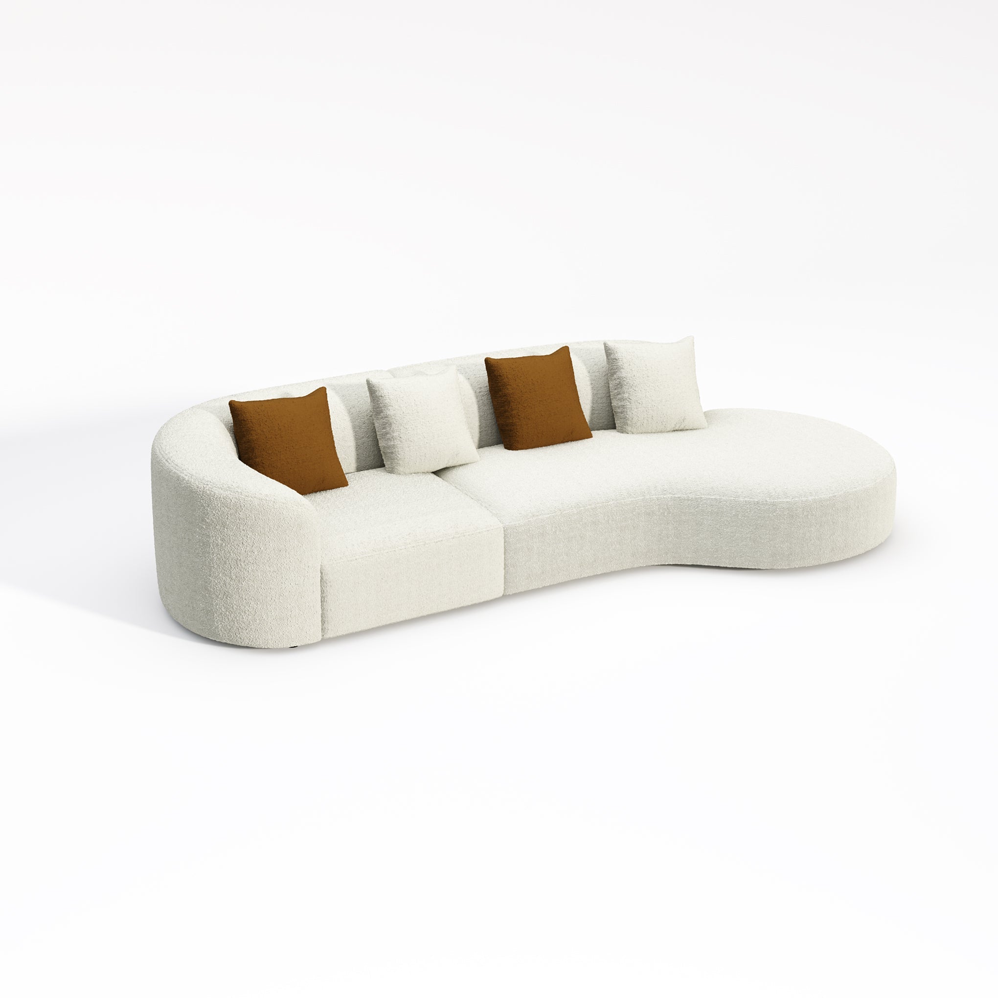 Skye Curved Fabric Upholstery Four Seater Sofa/Contemporary/Designer