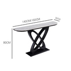 Ceramic Top Console Table/Entrance Table With Circular Geometric Design
