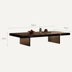 Saddle Leather Belt Decor Walnut Coloured Coffee Table/Tea Table