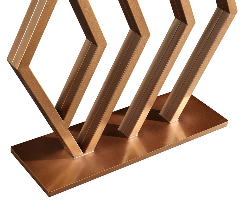 Elton White and Gold Ceramic Console table/Ceramic top/Goldern Carbon Frame Legs