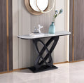 Ceramic Top Console Table/Entrance Table With Circular Geometric Design