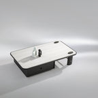 Stone Top Coffee Table with Red Oak Veneered and Drawer /Tea Table