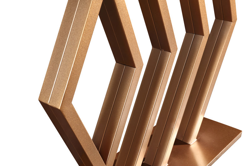 Elton White and Gold Ceramic Console table/Ceramic top/Goldern Carbon Frame Legs