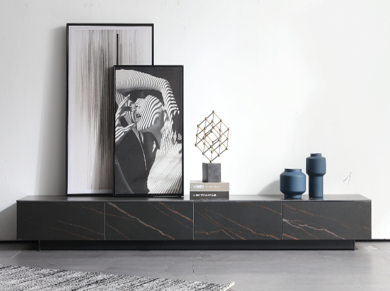 CHLOE Ceramic Entertainment Unit/TV Cabinet/TV Stand/Black/White