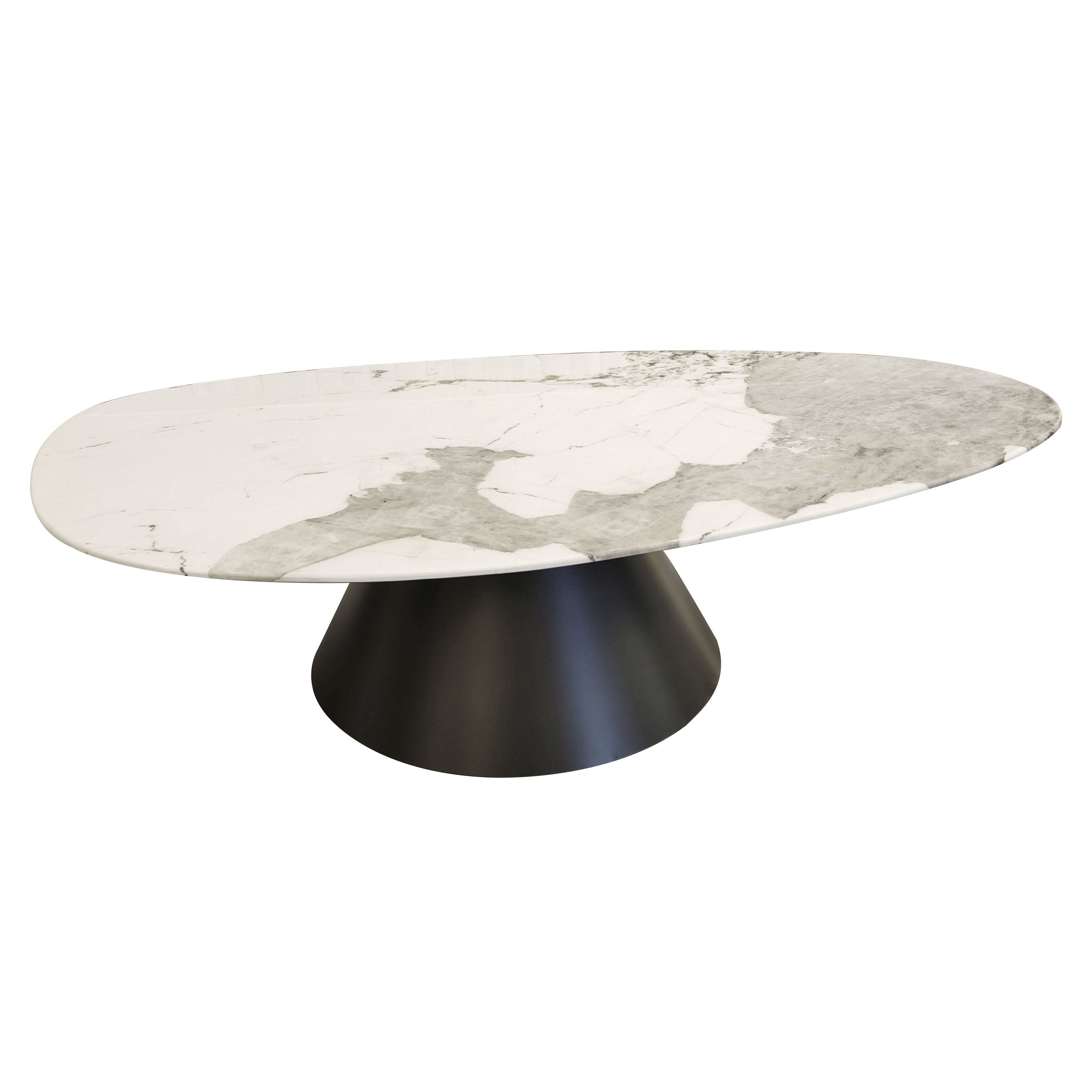Irregular Shape Coffee Table Set with Carbon Steel Base