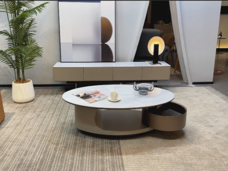 Zuella Stone-top Storage Entertainment Unit/TV Stand/TV Cabinet