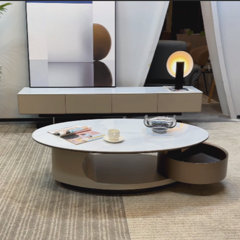 Zuella Stone-top Storage Entertainment Unit/TV Stand/TV Cabinet