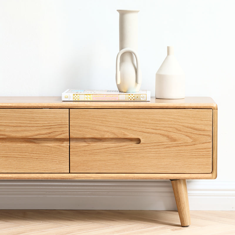 Daubs FAS-Graded American Oak TV Stand with Sliding Door/Entertainment Unit 180cm