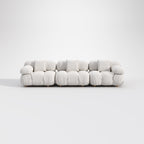 Modular White Boucle Fabric Upholstery Sofa /Designer/Contemporary/Three Seater