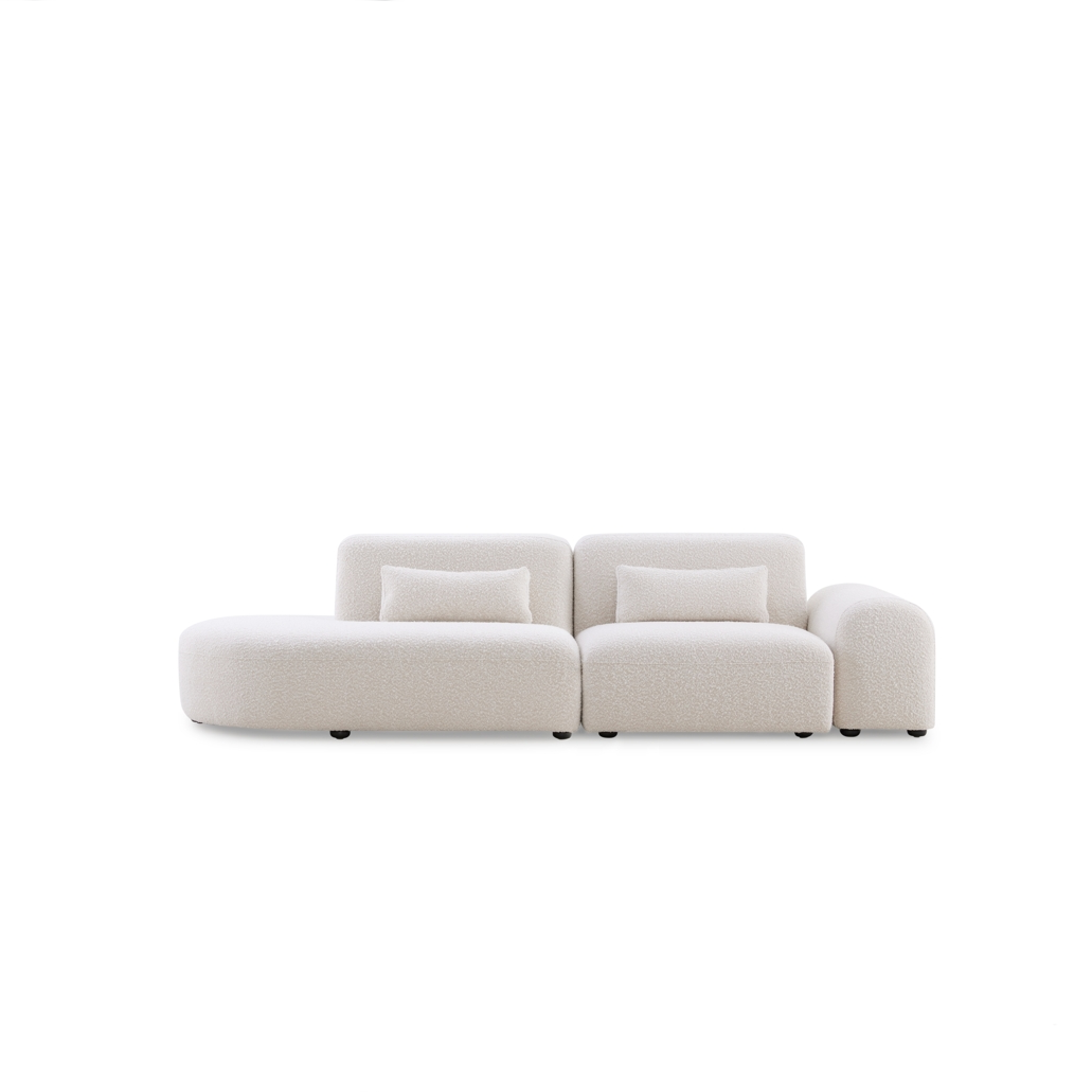 Pretty Modular Pure White Bouclé Upholstery Sofa/ 270cm