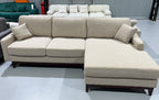 Puer Fabric Upholstery L shape Three Seater Sofa/Reversible Chaise