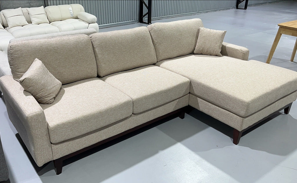 Puer Fabric Upholstery L shape Three Seater Sofa/Reversible Chaise