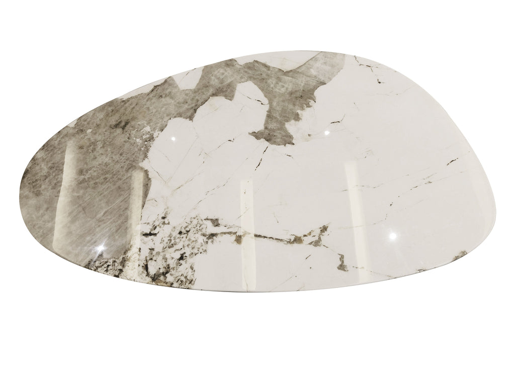 Irregular Shape Coffee Table Set with Carbon Steel Base