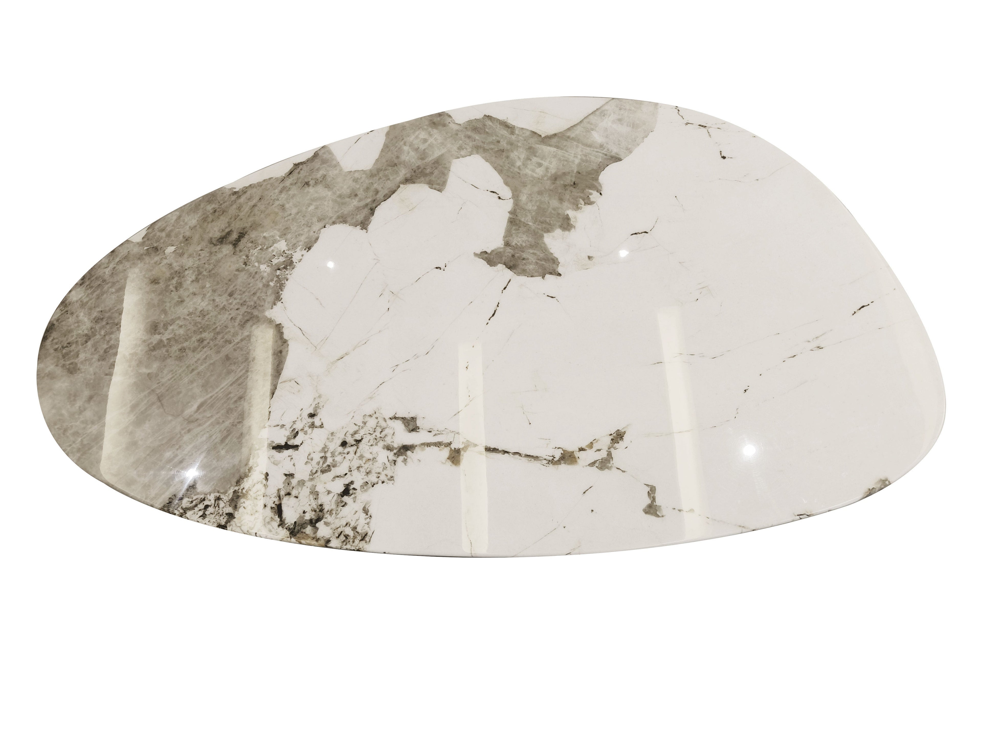 Irregular Shape Coffee Table Set with Carbon Steel Base