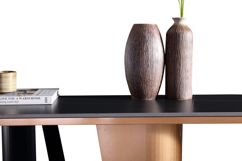 Black Ceramic Top Console Table/Entrance Table/Steel Legs