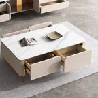 Zoe Modern Cultured Marble Top Minimalistic/ Coffee Table/Tea Table