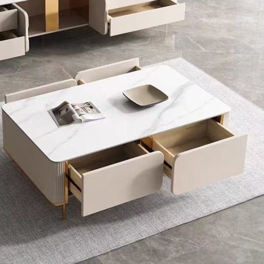 Modern Cultured Marble Top Minimalistic/ Coffee Table/Tea Table