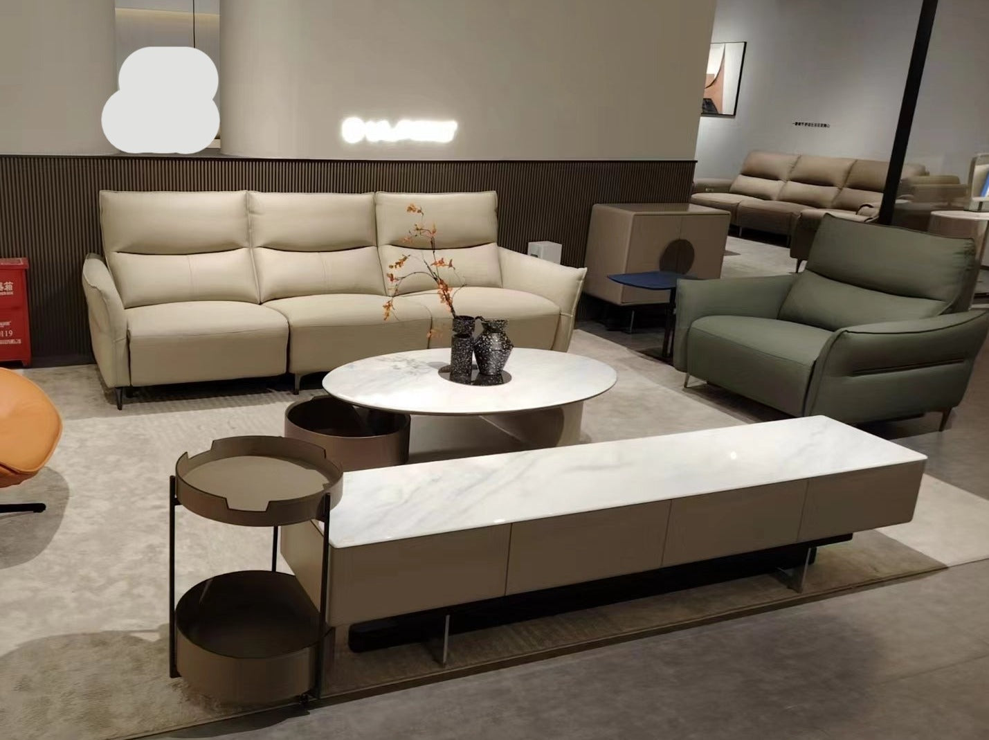 Zuella Stone-top Storage Entertainment Unit/TV Stand/TV Cabinet