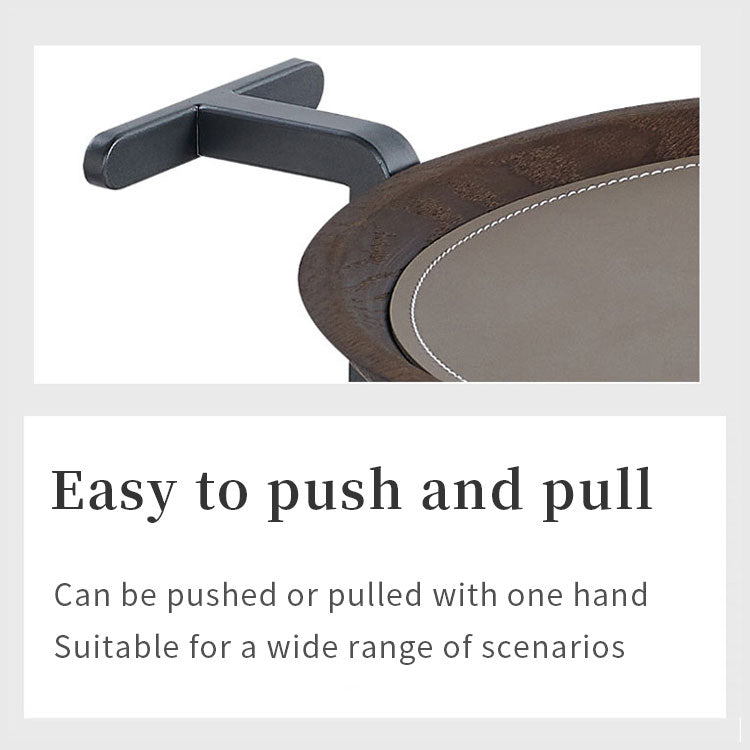 Small Side Table with Stainless Steel Base and Saddle Leather Finish/Sofa Table