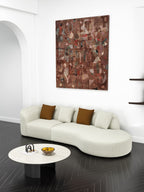 Skye Curved Fabric Upholstery Four Seater Sofa/Contemporary/Designer