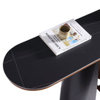 Black Ceramic Top Console Table/Entrance Table/Steel Legs