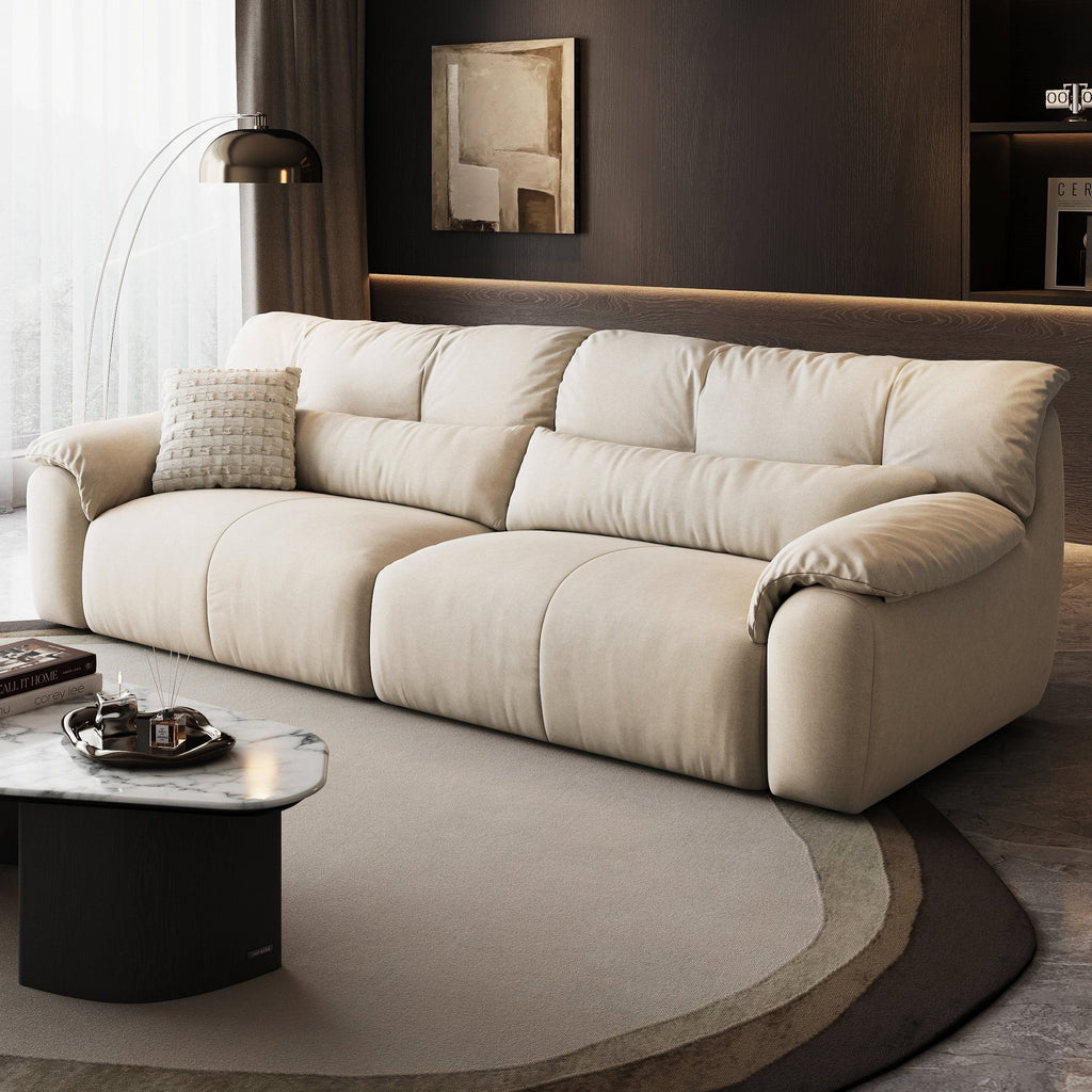 Oat Milky Grey Washable Fabric Upholstered Two-Seater Sofa/Floor Couch/218CM