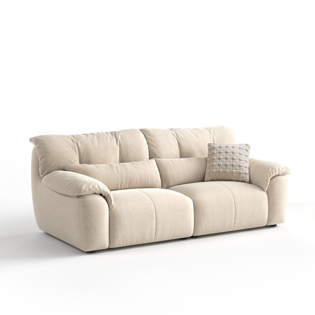 Oat Milky Grey Washable Fabric Upholstered Two-Seater Sofa/Floor Couch/218CM