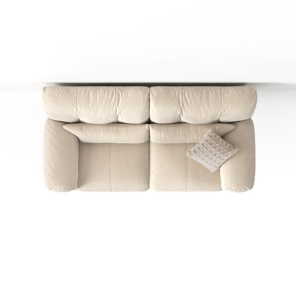 Oat Milky Grey Washable Fabric Upholstered Two-Seater Sofa/Floor Couch/218CM