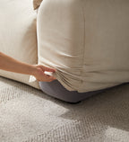 Oat Milky Grey Washable Fabric Upholstered Two-Seater Sofa/Floor Couch/218CM